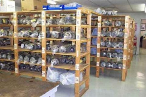 Aircraft parts in stock.