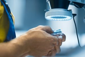 Microscopic inspection of part.