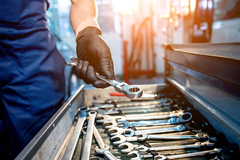 Tools in tool chest.